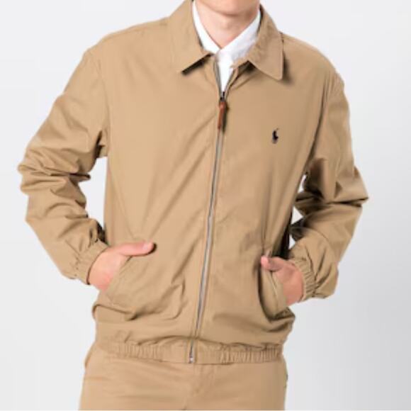 Ralph Lauren Bayport Cotton Jacket In Classic Beige Tan Size M